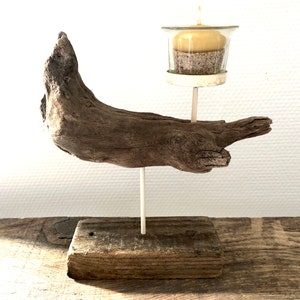 Driftwood candle holder, Driftwood candle holder, Driftwood gift, Seaside candle holder, Sand and wood candle holder, Nature candle holder