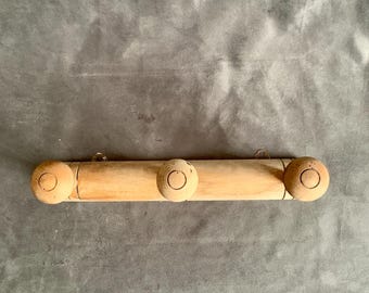 Perchero de madera vintage, perchero de pared de los años 60, perchero antiguo para arreglar, perchero vintage, regalo del Día del Padre