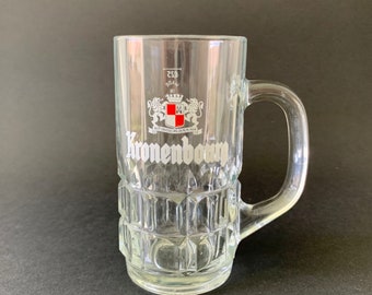 Kronenbourg beer glass, Kronenbourg beer mug, bar beer glass, collectible beer glass, vintage beer glass