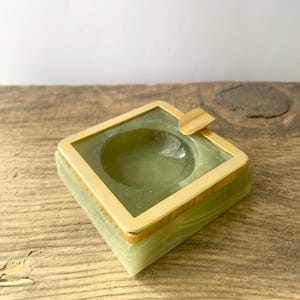 Onyx and brass ashtray, Green onyx ashtray, Small vintage ashtray, Antique ashtray, Natural stone ashtray, Vintage ashtray, Ashtray