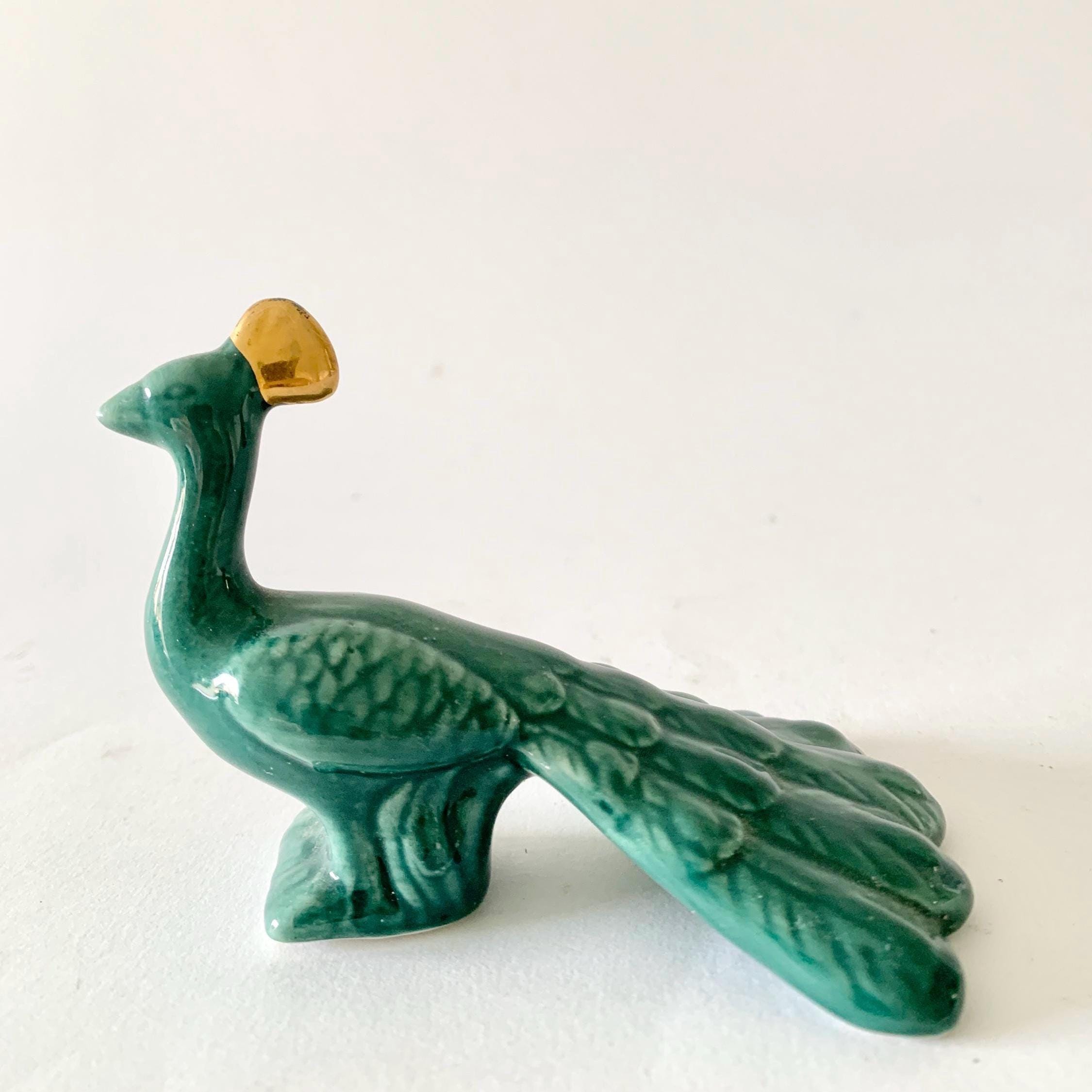 Figurine Paon Vintage en Bois Sculpté, 1950s en vente sur Pamono
