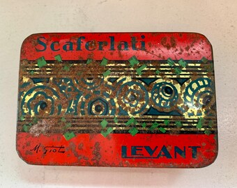 scaferlati tobacco Scaferlati LEVANT cigar box, vintage metal box, old cigar box, old  advertising box, advertising metal box