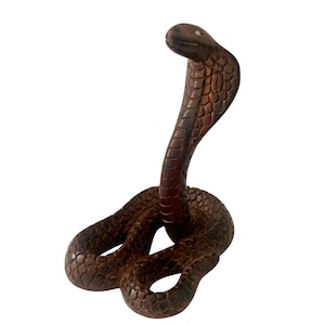 Houten cobra slang - Slangensculptuur