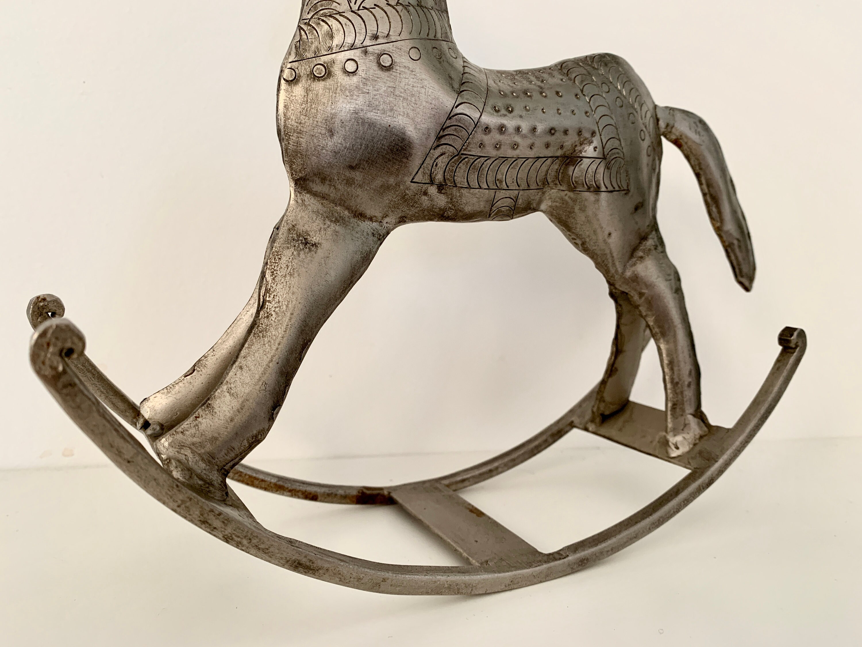 Antique Metal Rocking Horse, Antique Decorative Rocking Horse, Metal ...