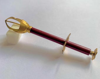 Antique sugar tongs, Gold sugar tongs, Vintage sugar tongs, Burgundy red sugar tongs, Made in France, Christmas gift
