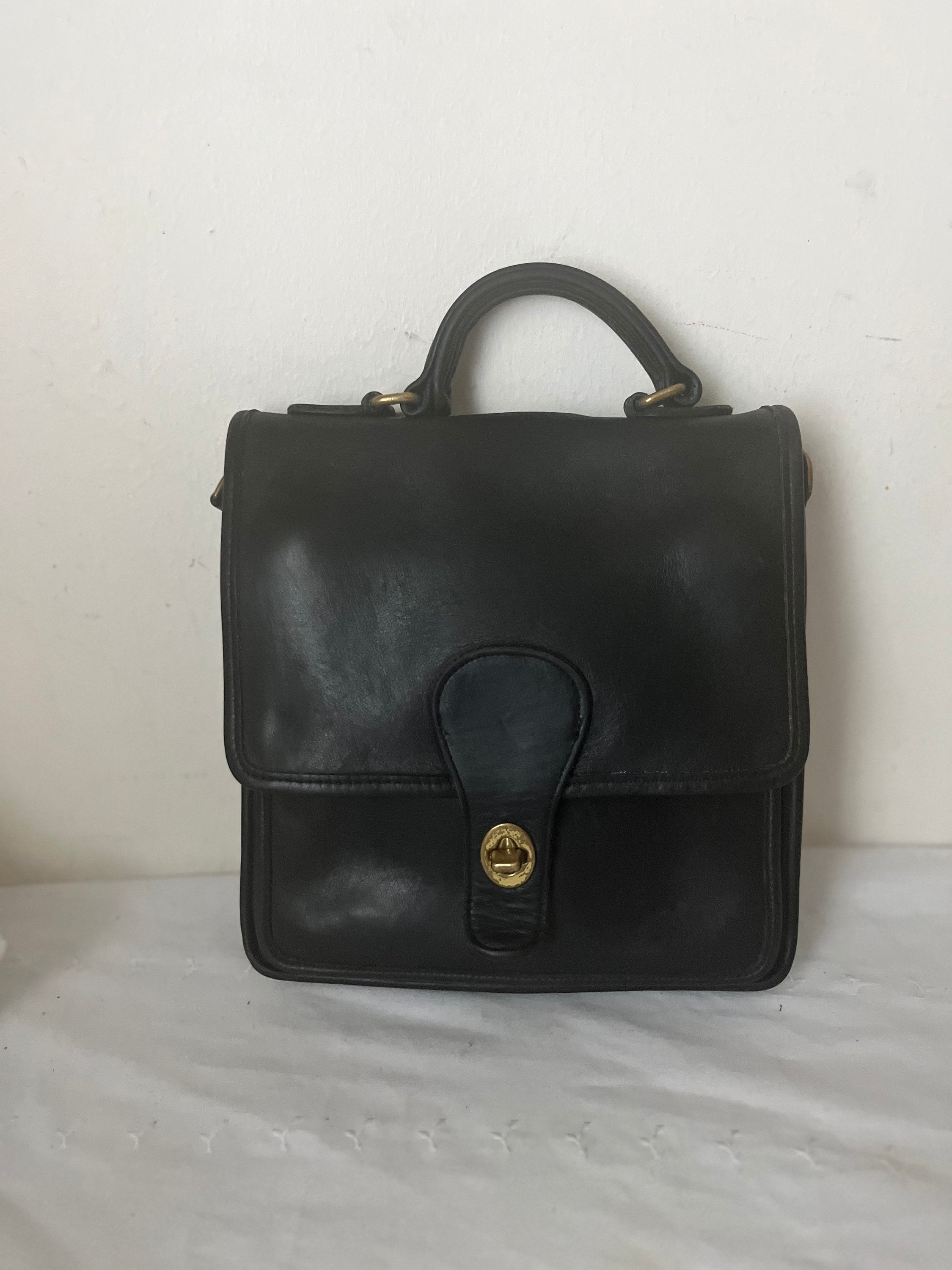 Vintage Coach Black Station Bag Satchel Shoulder Cross-body 5130