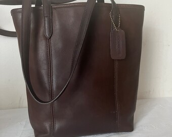 COACH Vintage Legacy Lunch Tote Brown Leather Shoulder Bag Handbag