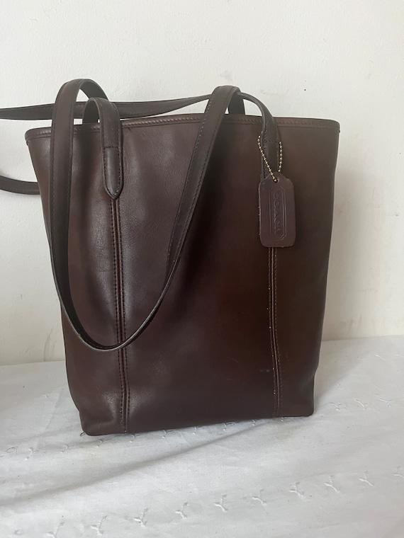 COACH Vintage Legacy Lunch Tote Brown Leather Shoulder Bag Handbag