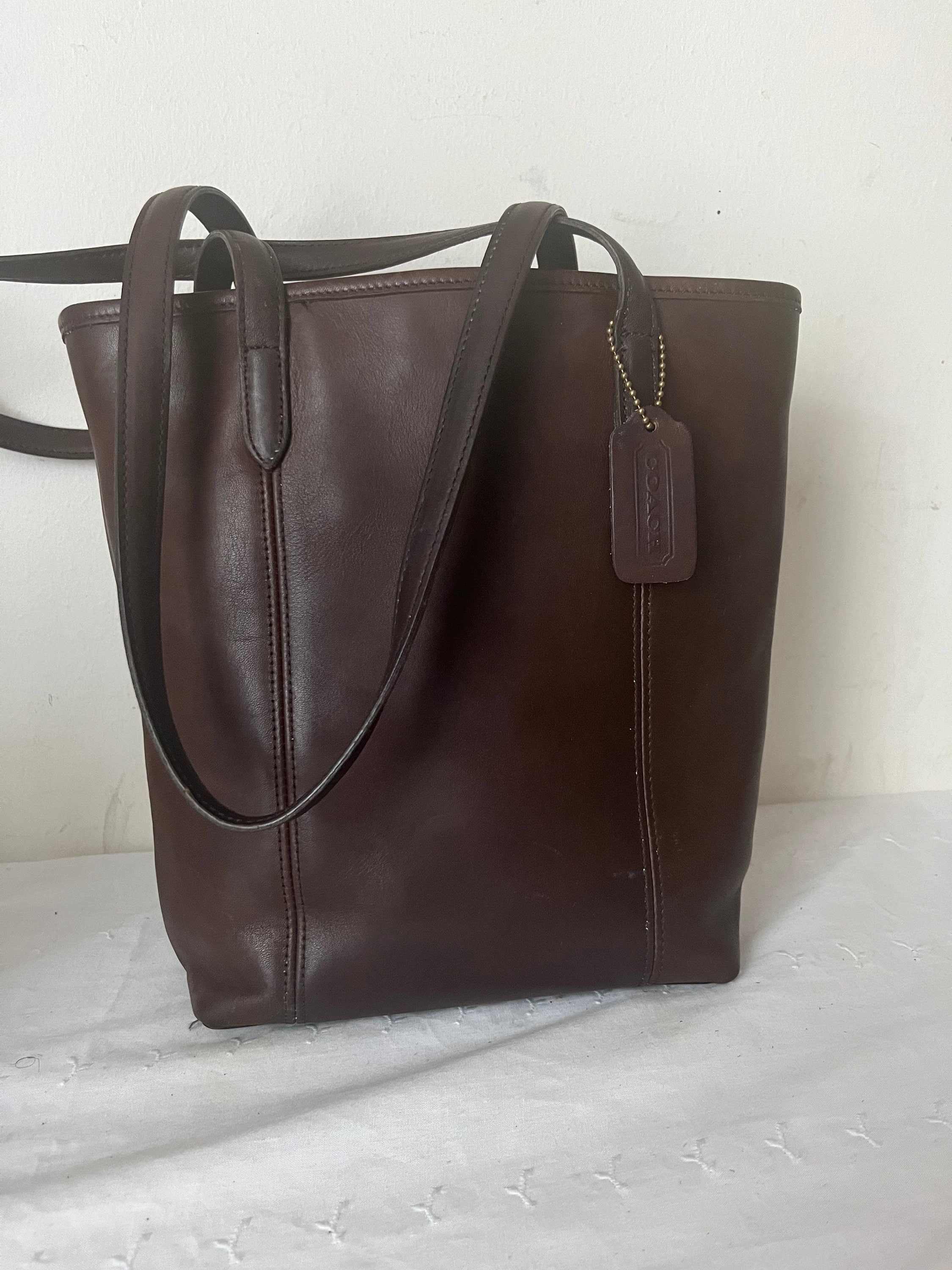 バッグ Vintage Coach Leather Tote Bag Brown COACH Vintage Legacy Lunch Tote Brown Leather Shoulder Bag Handbag