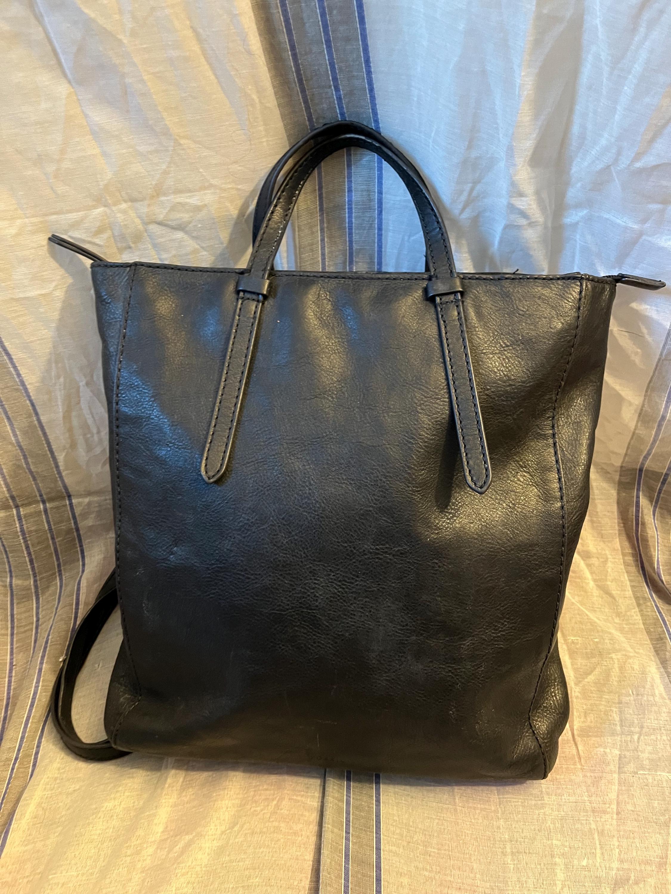 camilla convertible leather backpack Fossil Camilla Convertible Black Leather Backpack Bag Purse