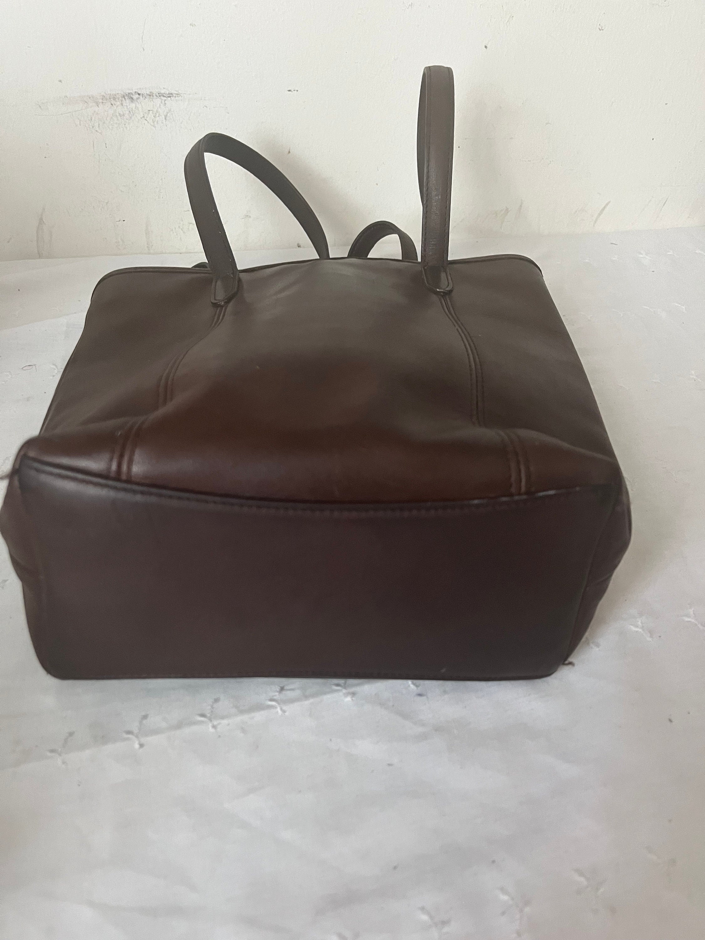 COACH Vintage Legacy Lunch Tote Brown Leather Shoulder Bag Handbag