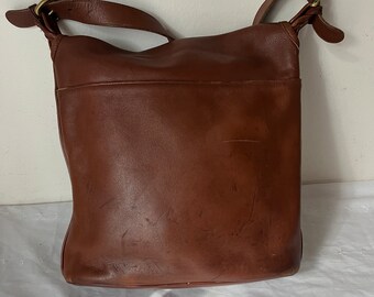 Vintage Coach Brown Leather Whitney Bag Flap Crossbody Saddlebag
