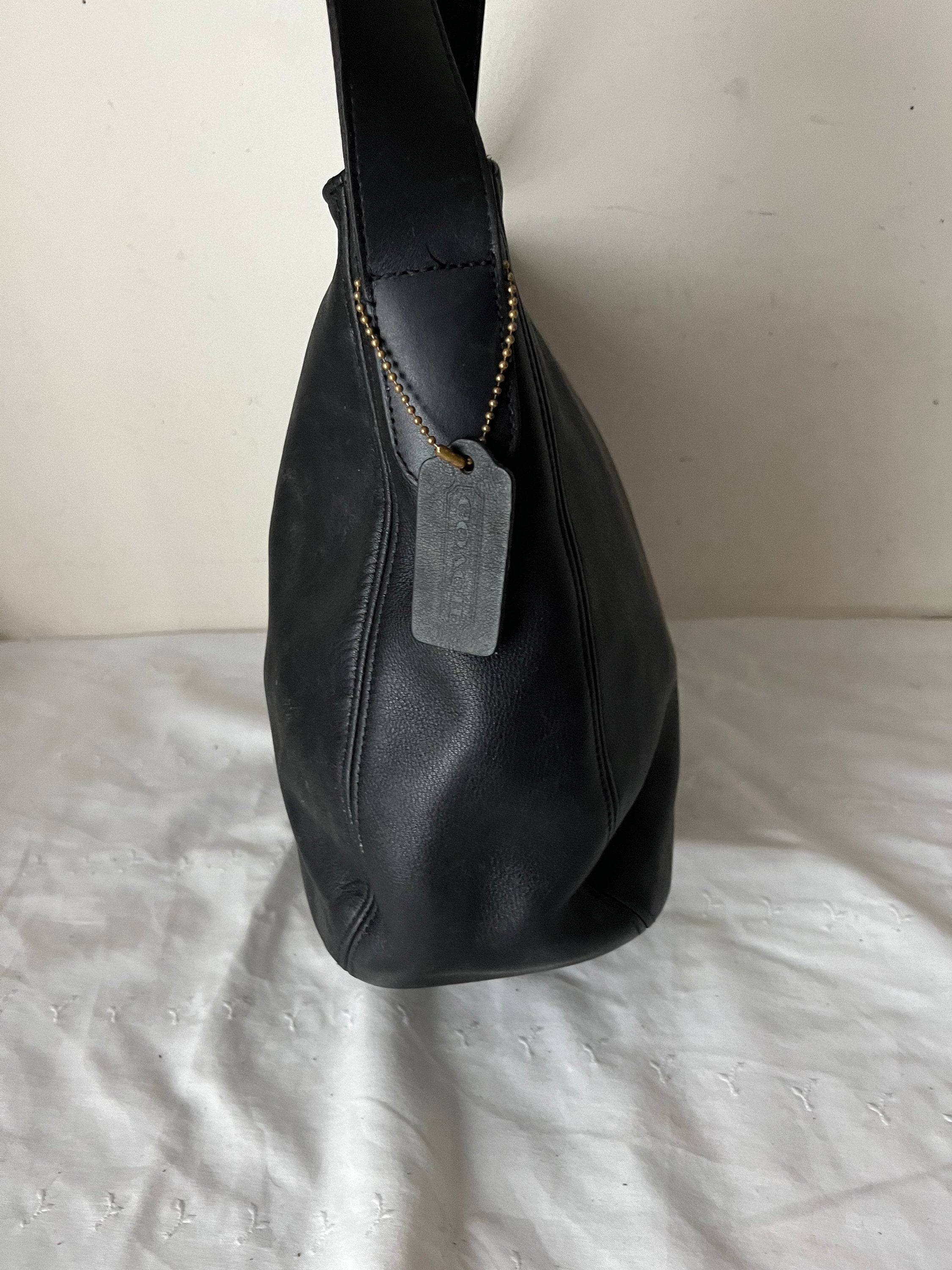 Vintage Coach Soho Zip Hobo Large Shoulder Bag Black Leather
