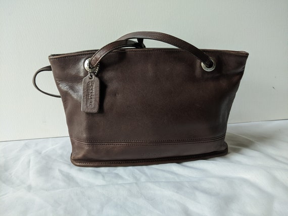 Vintage Coach brown leather purse shoulder tote Ba