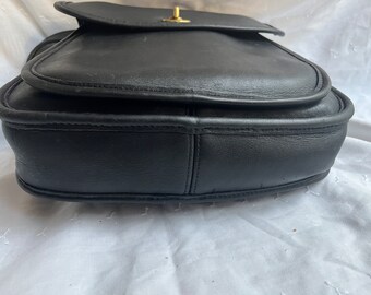 【希少】OLD COACH Dulles Bag leather black Genuine vintage COACH 9094 black leather tote bag work school