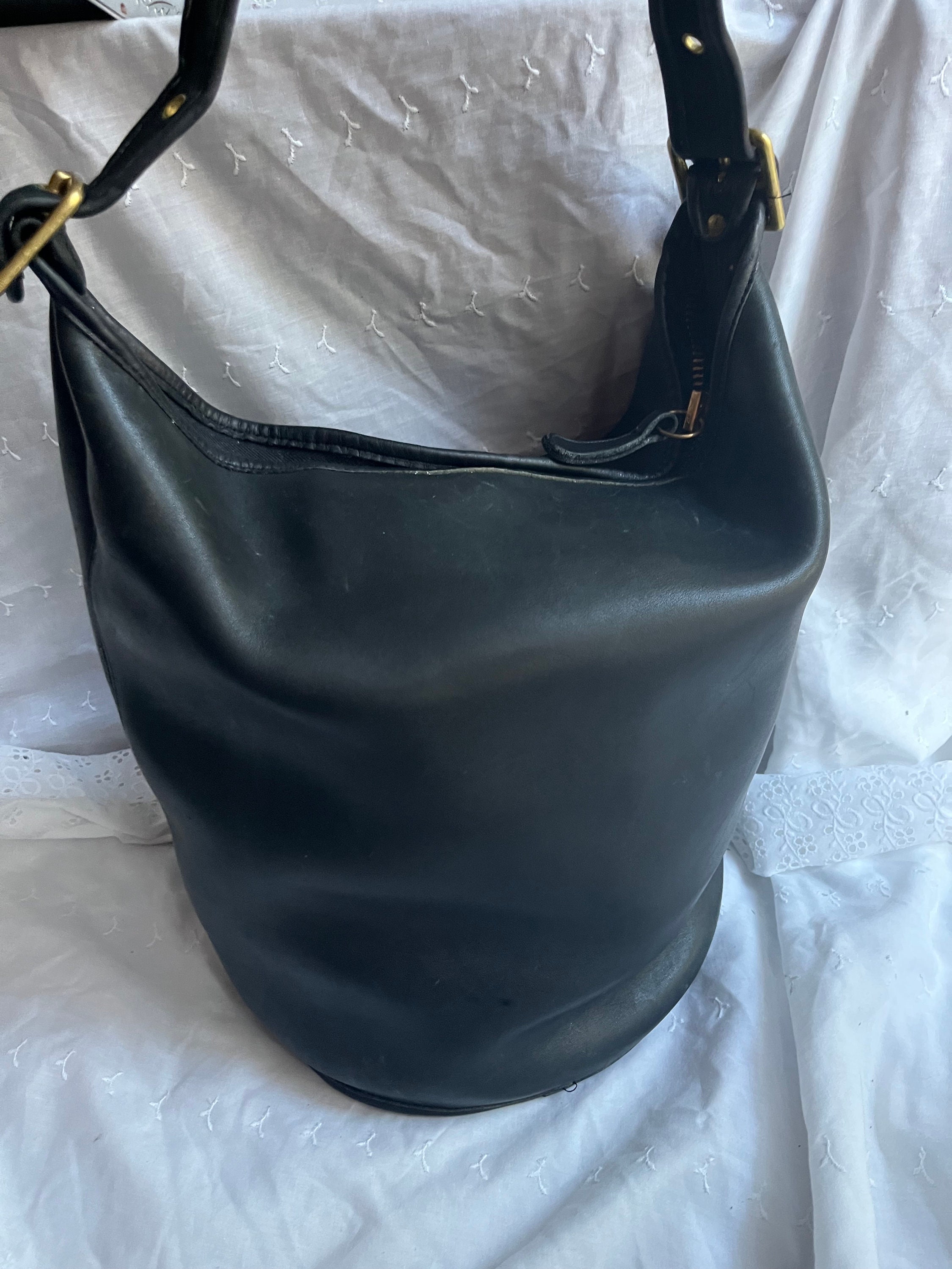 Coach Vintage Hobo Feed Duffle Bucket Leather XL Bucket Shoulder