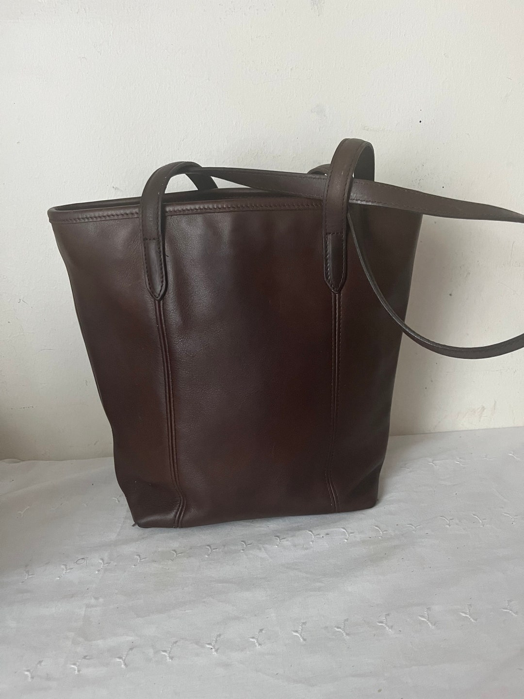 COACH Vintage Legacy Lunch Tote Brown Leather Shoulder Bag Handbag