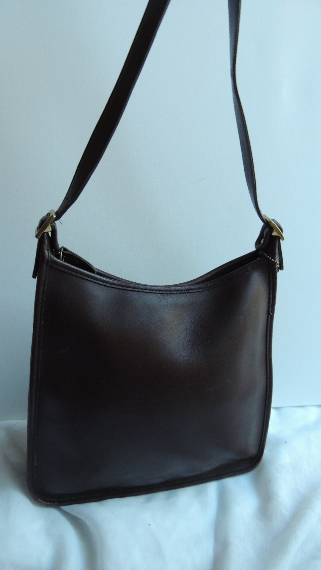 Vintage Coach Brown Leather Purse Shoulder Handbag No:a9d9073