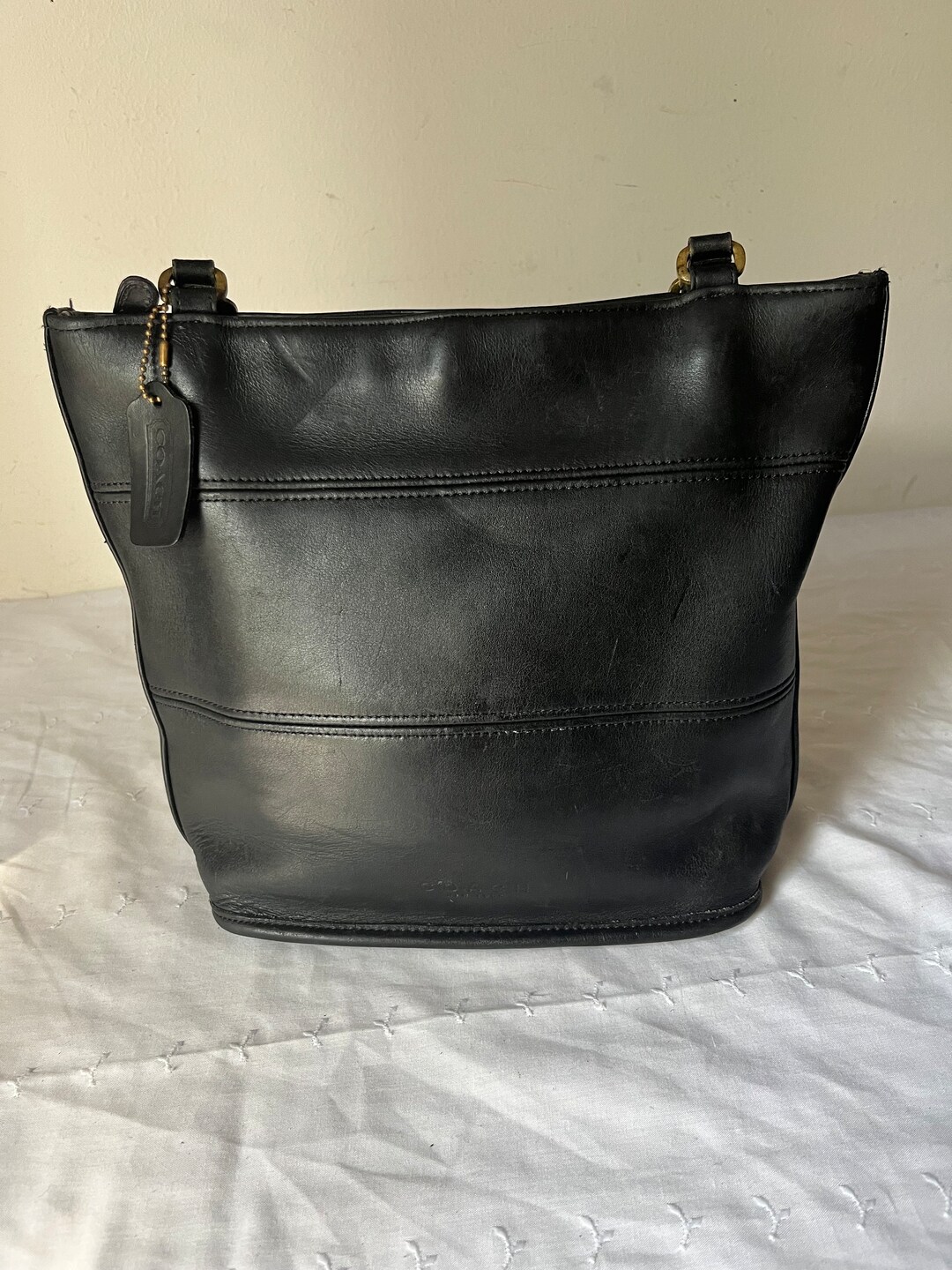 Vintage Coach Leather Tribeca Shopper Tote Shoulder Bag