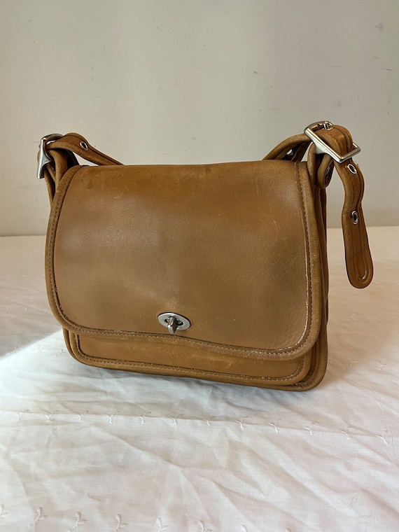 Vintage Coach Rambler Tan Leather Legacy Shoulder Crossbody Bag 9061 Etsy