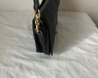 Vintage Coach Black Leather Pocket Purse 9755 Legacy Shoulder