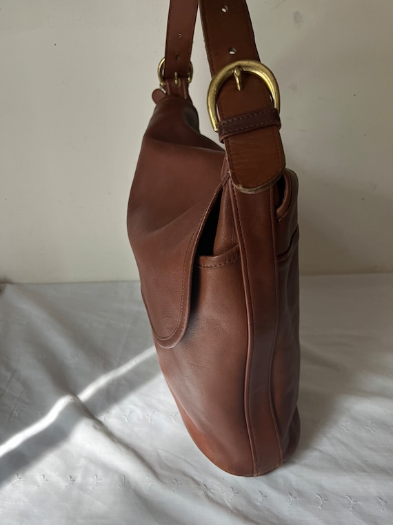 Vintage Coach Brown Leather Whitney Bag Flap Crossbody Saddlebag