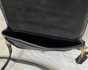 Vintage Coach Black Leather Pocket Purse 9755 Legacy Shoulder