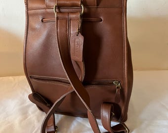 Vintage Coach Brown Leather Large Backpack Legacy Rucksack 9943