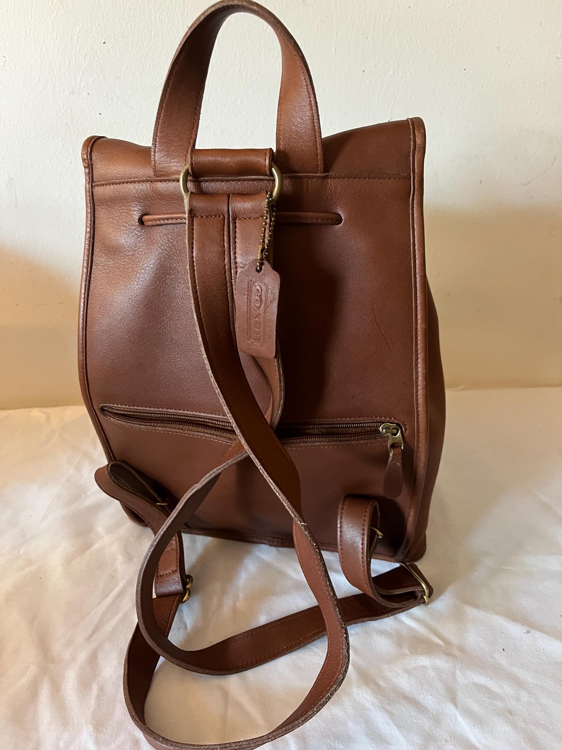 Vintage Coach Brown Leather Large Backpack Legacy Rucksack 9943