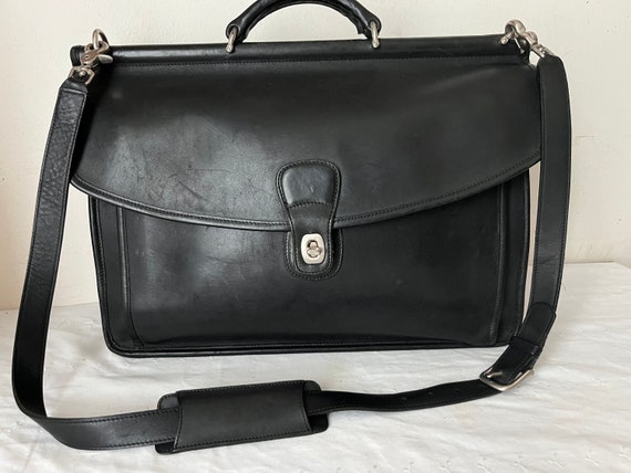 Nice Coach Beekman Briefcase Black Leather Carry Bag 5266