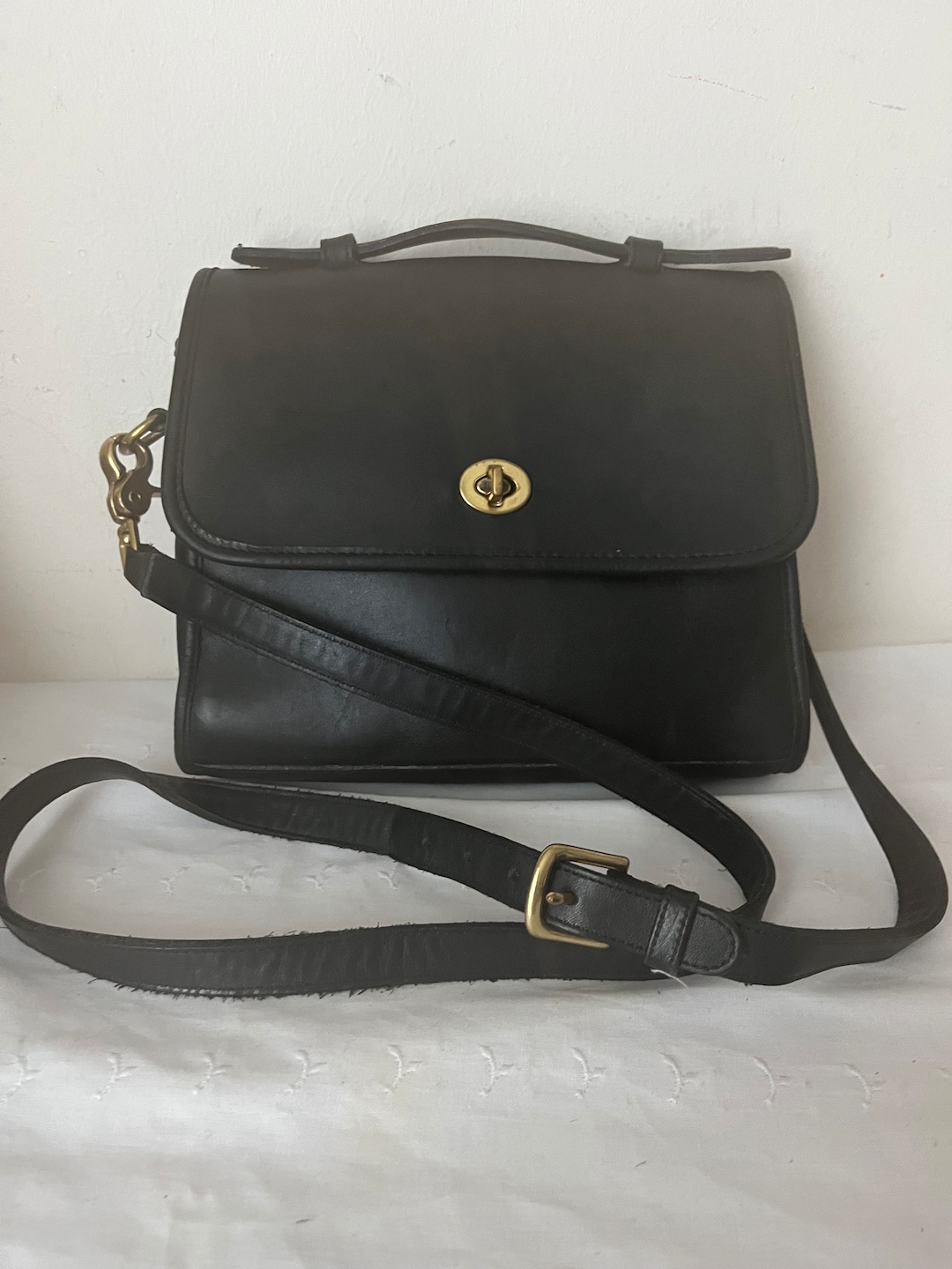 バッグ Vintage COACH Shoulder Bag Leather Black Vintage Coach Black Leather Beckett Shoulder Bag - Etsy