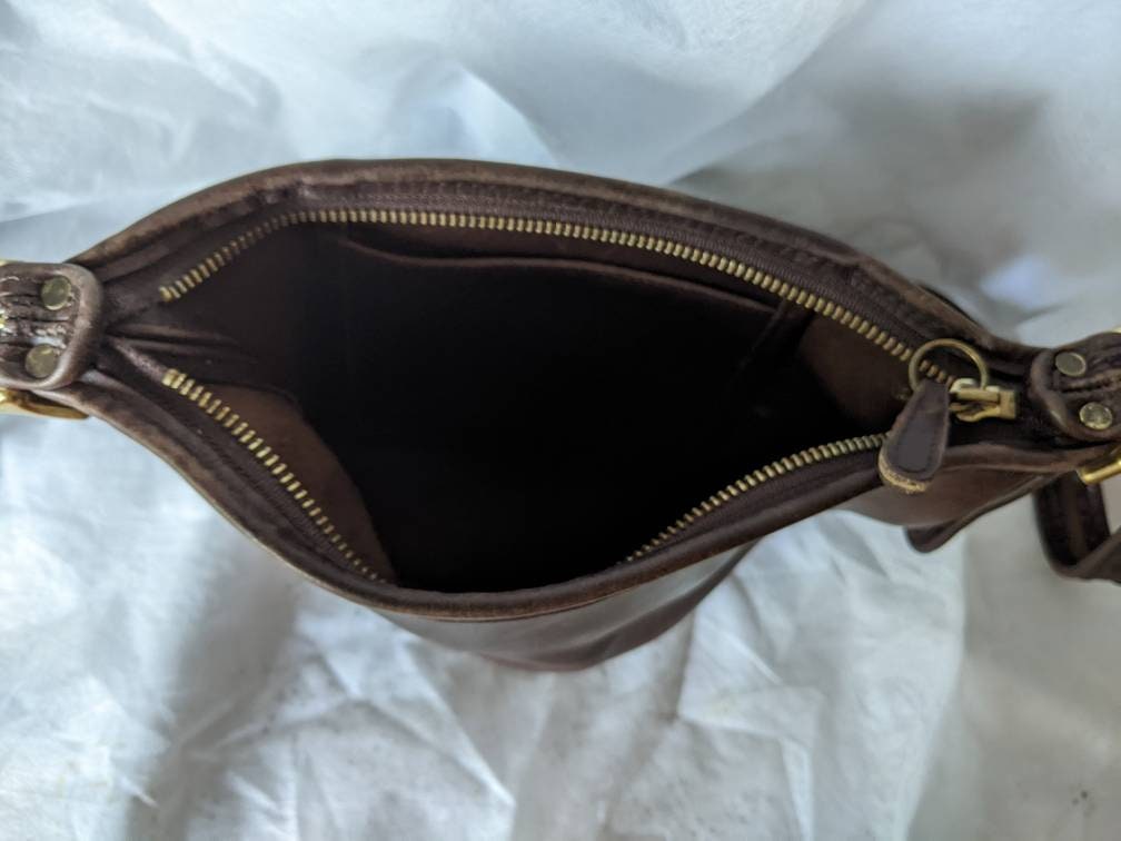 Vintage Coach Brown Leather Maggie Mini Bucket Bag Shoulder