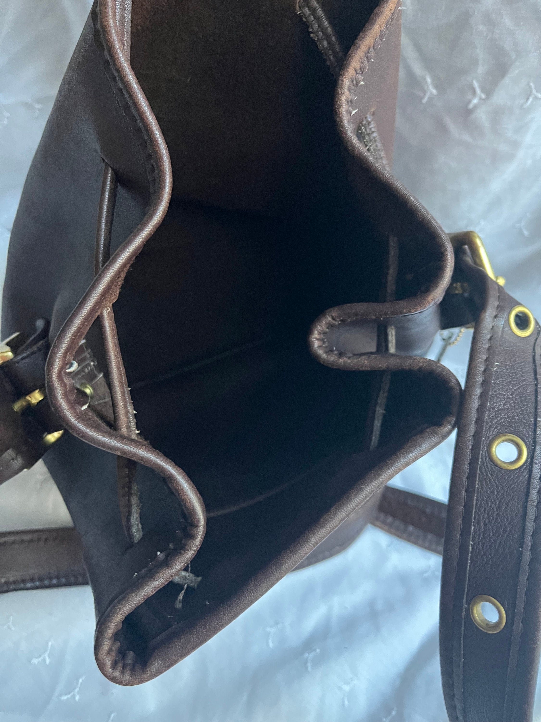 COACH Vintage Lula Legacy Brown Leather Drawstring Bucket