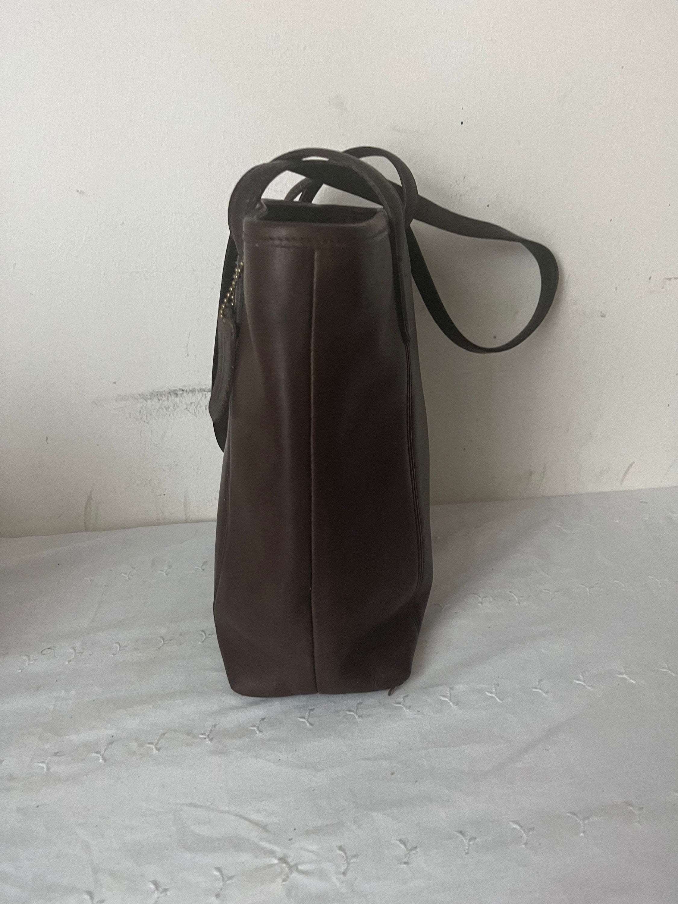 COACH Vintage Legacy Lunch Tote Brown Leather Shoulder Bag Handbag