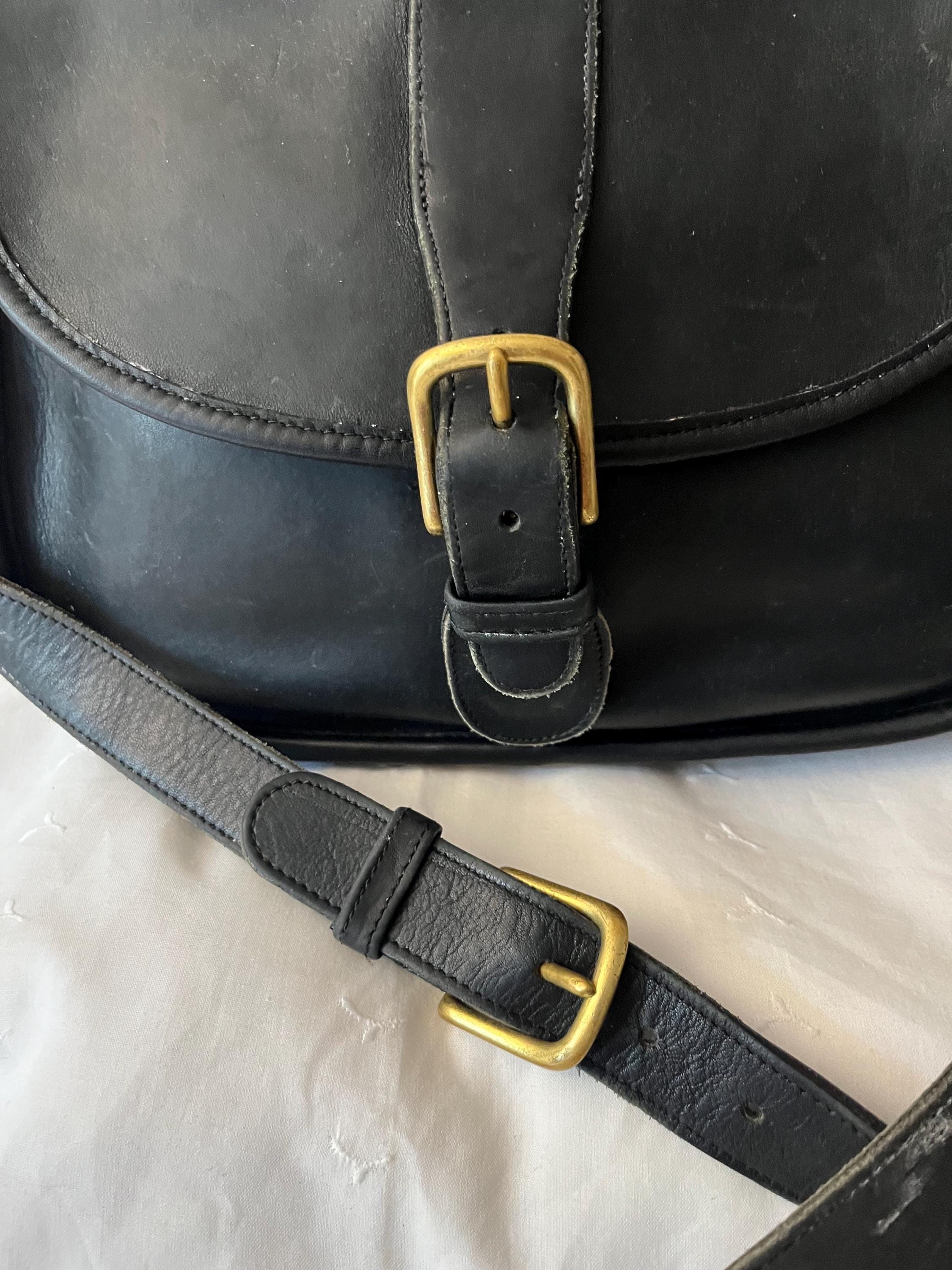 Buy Vintage Coach Black Leather Coach Saddle Bag Cross-body