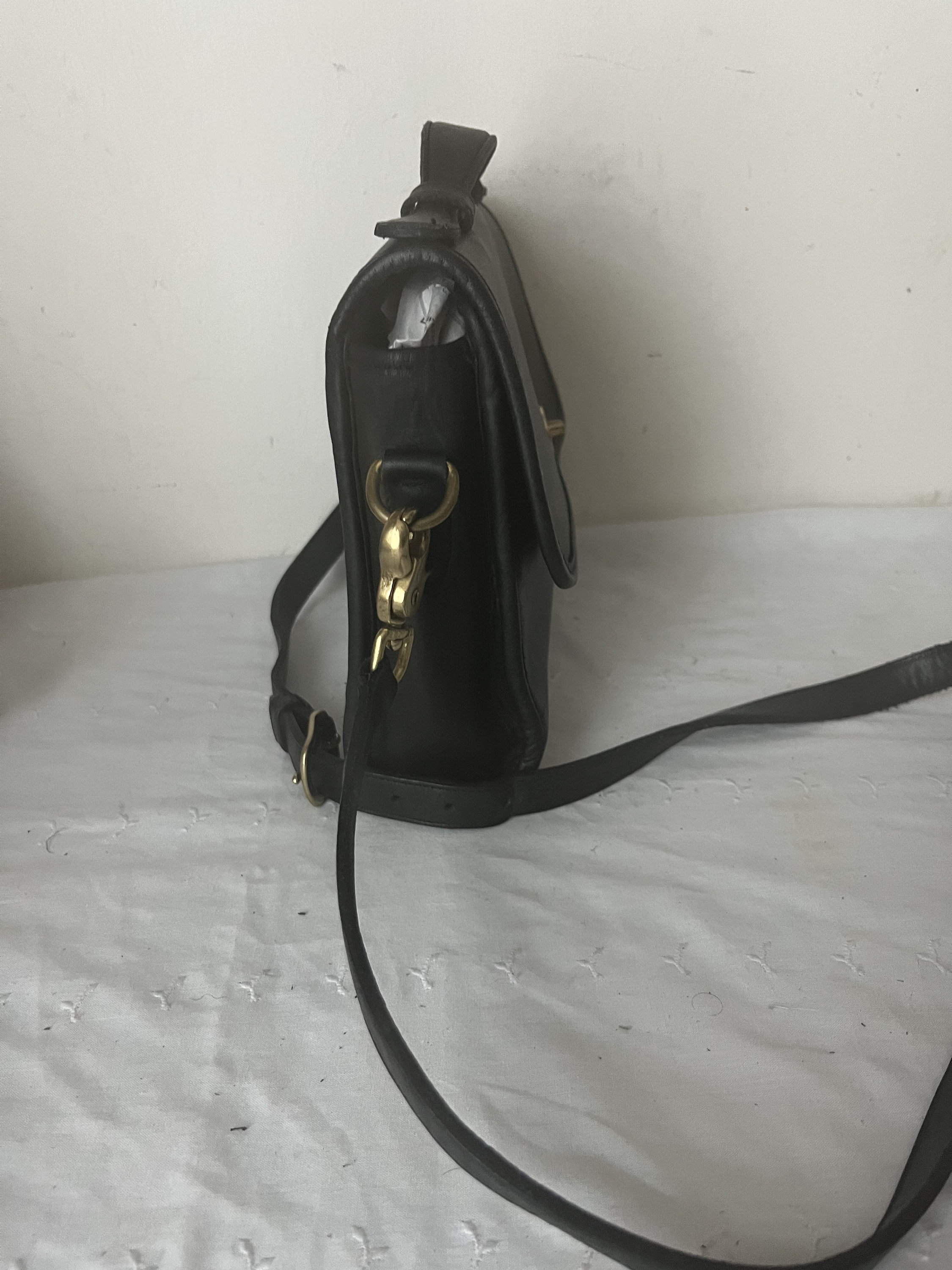 Vintage Coach Shoulder Bag Court Top Handle Black Leather Purse