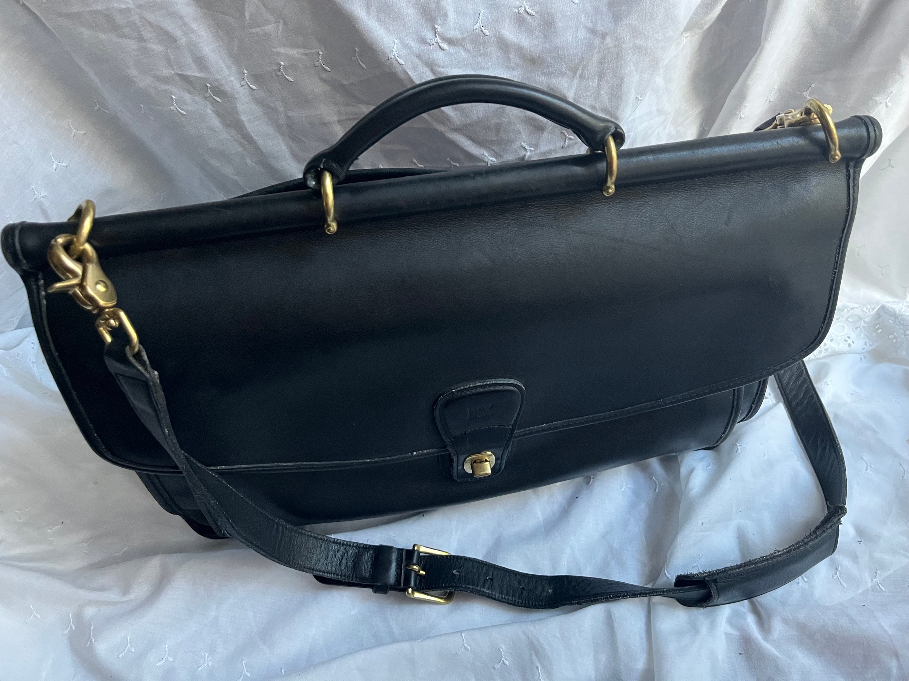 Coach Beekman Briefcase Black Leather Carry Bag 5266 Messenger