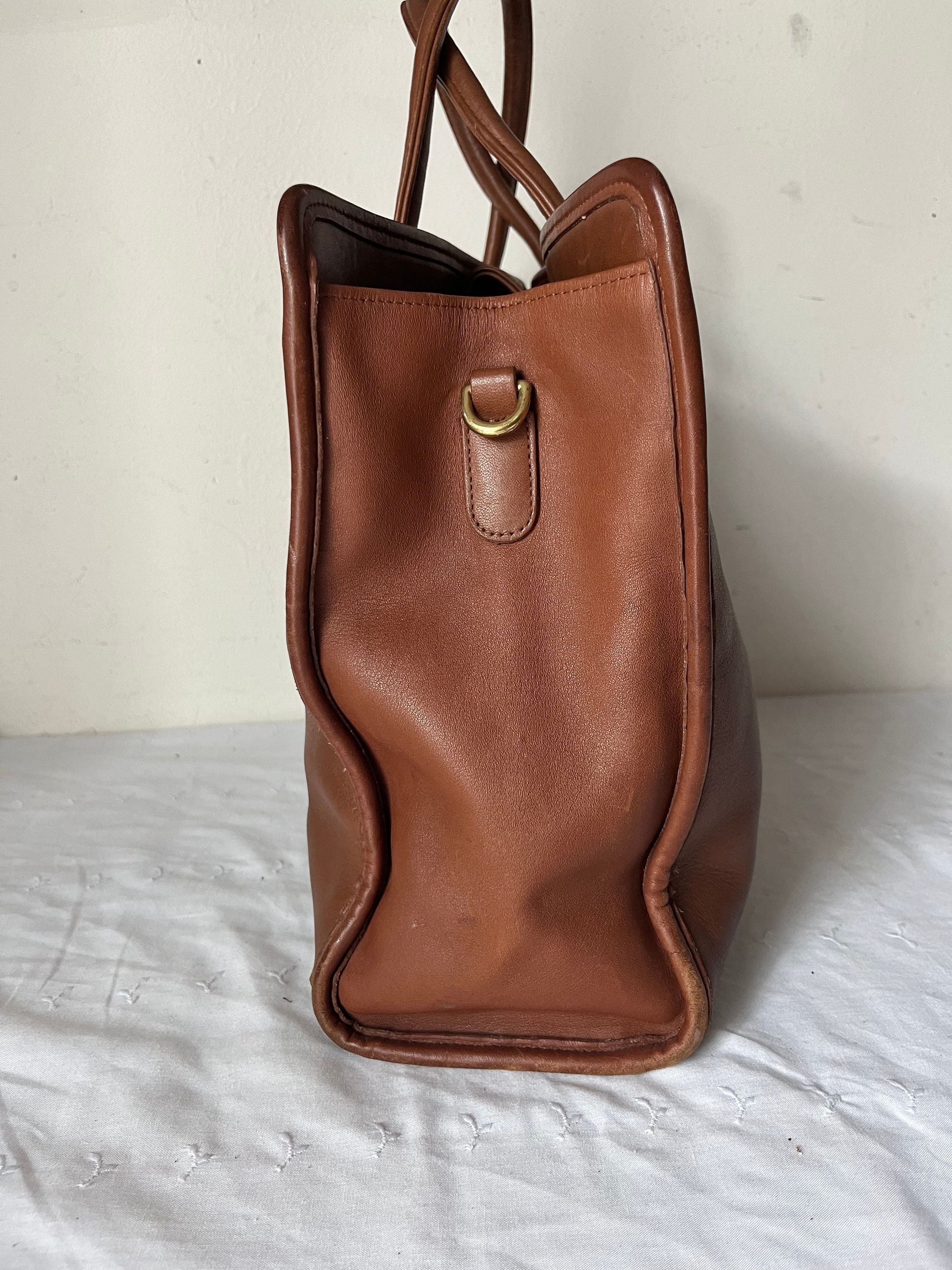 Coach Vintage Cognac Leather Handbag C7C 7302 Bag Brown Handbag Tote Purse