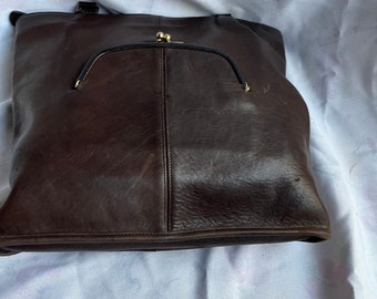 COACH - ポポロン COACH Vintage 70s Coach Zip Top Tote Bag Leather Kisslock