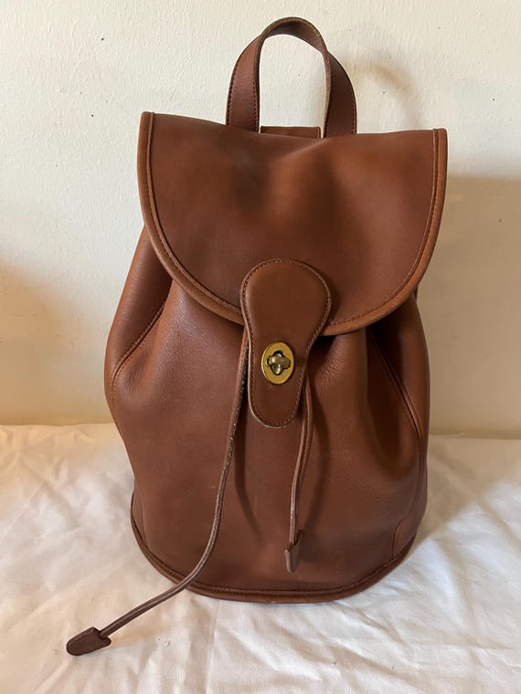 Vintage Coach Brown Leather Large Backpack Legacy Rucksack 9943