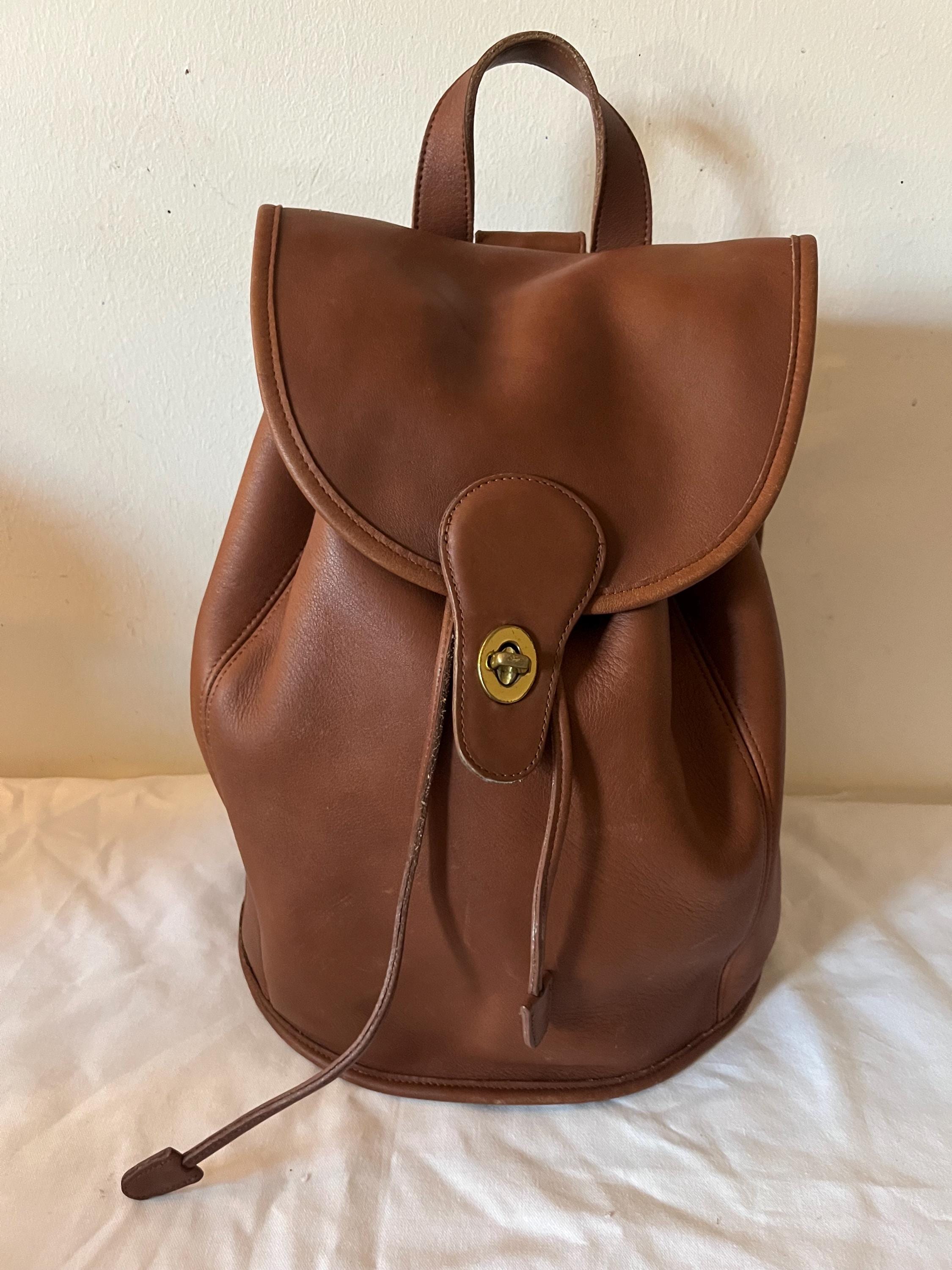 Vintage Coach Brown Leather Large Backpack Legacy Rucksack 9943