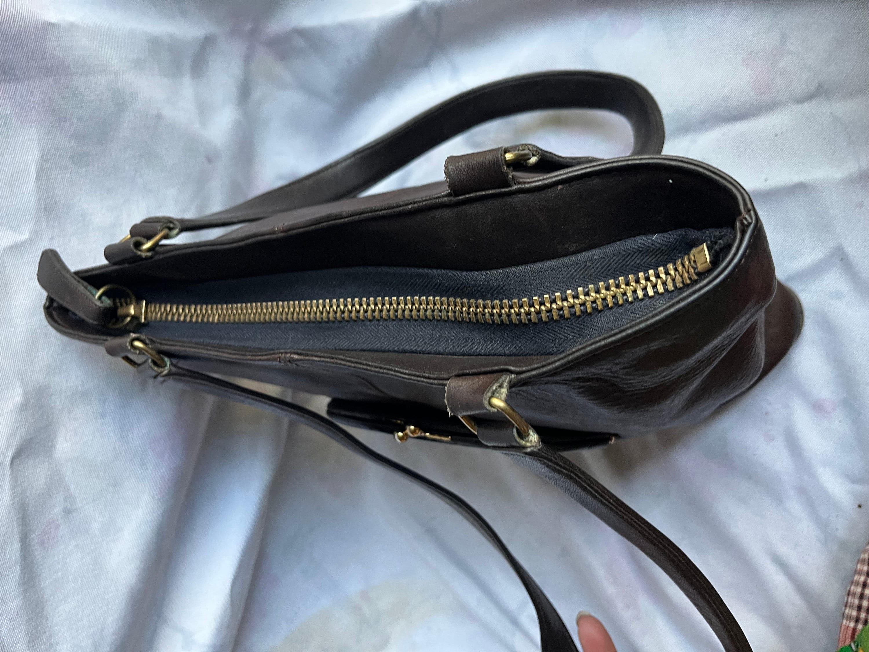 COACH Vintage 70s Coach Zip Top Tote Bag Leather Kisslock