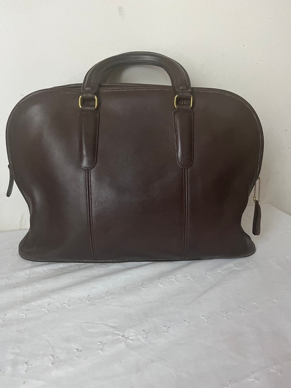 Vintage Coach Bag Bancroft Brief XL Satchel Brown Leather