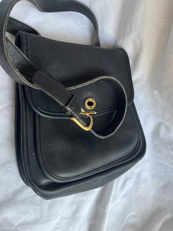 COACH Vintage Black Leather Large Sidepack Saddlebag COACH Vintage Black Leather Large Sidepack Saddlebag
