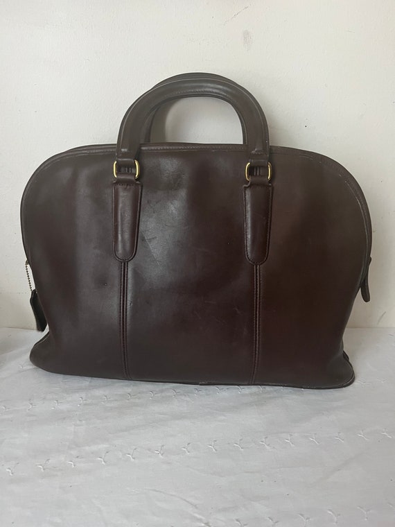 Vintage Coach Bag Bancroft Brief XL Satchel Brown Leather