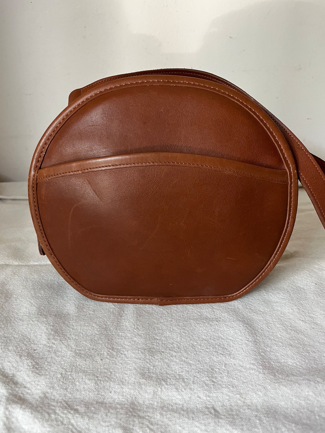 Vintage Coach Brown Leather Shoulder Moon Shape Crossbody Bag 9901