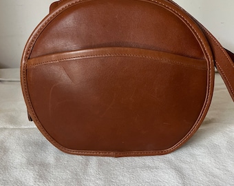 Vintage Coach Brown Leather Shoulder Moon Shape Crossbody Bag 9901 
