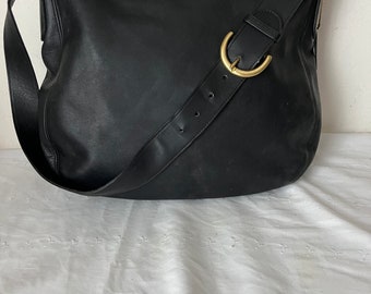 Vintage Coach Soho Zip Hobo Large Shoulder Bag Black Leather