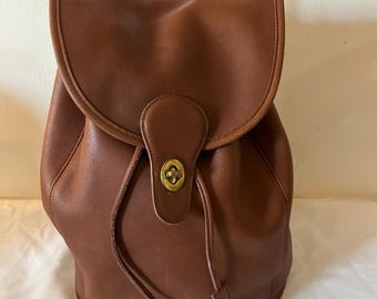 Vintage Coach Brown Leather Large Backpack Legacy Rucksack 9943
