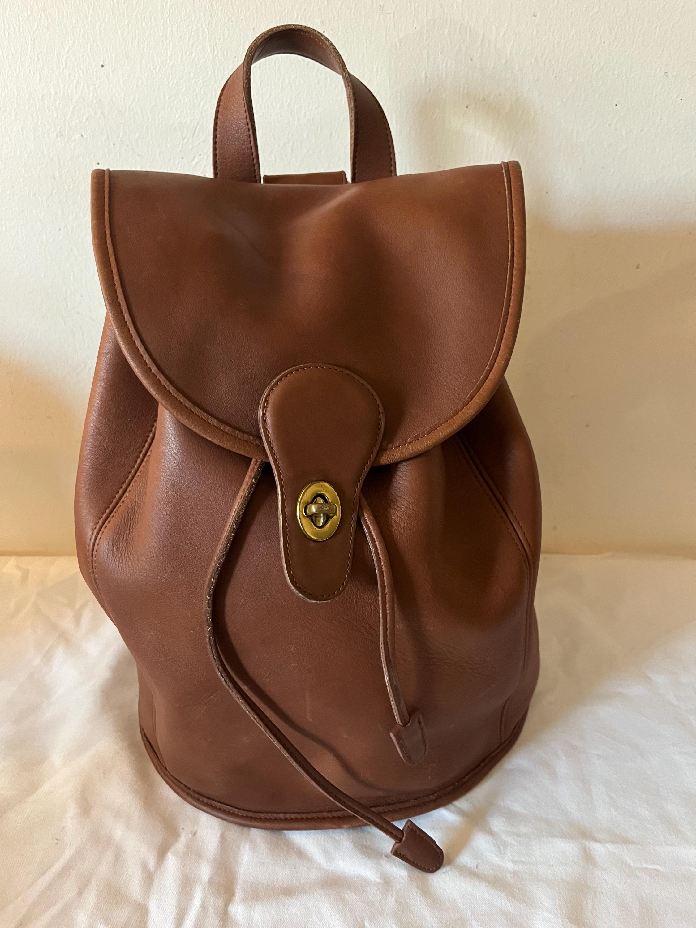 Vintage Coach Brown Leather Large Backpack Legacy Rucksack 9943